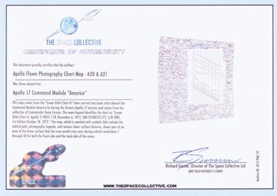 Lot #4296 Gene Cernan's Apollo 17 'Lunar Orbit Chart A' Double Photography Map (Attested as Flown) - Image 4