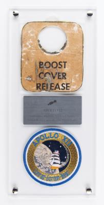 Lot #4163 Apollo 12 Flown 'Boost Cover Release' Hatch Label from the Command Module Yankee Clipper - Image 1