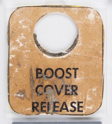 Lot #4163 Apollo 12 Flown 'Boost Cover Release' Hatch Label from the Command Module Yankee Clipper - Image 2