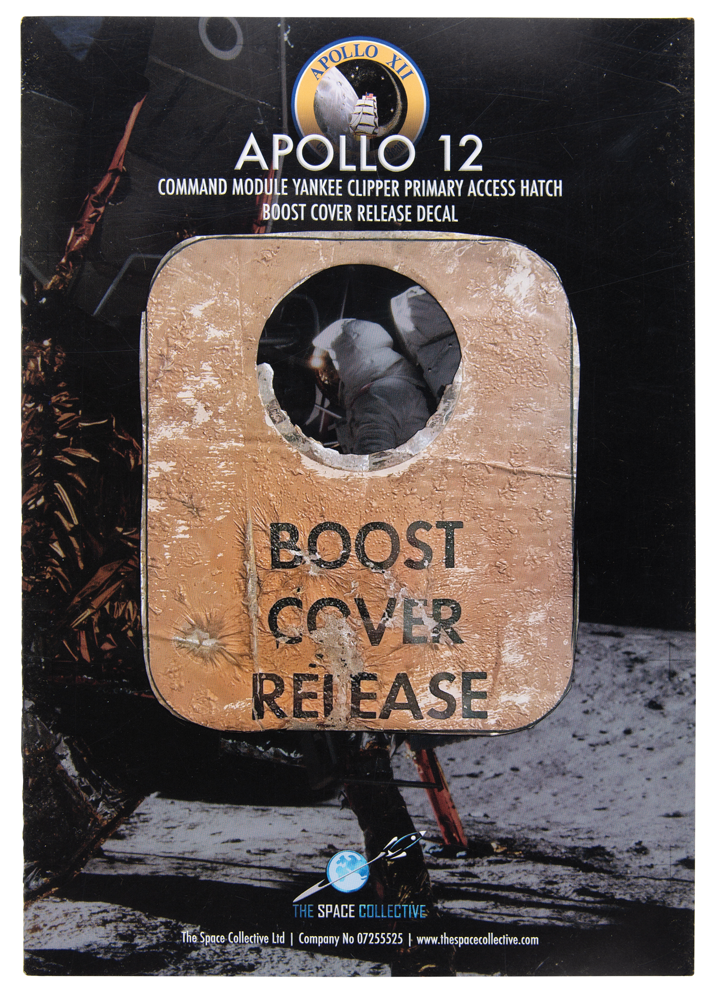 Lot #4163 Apollo 12 Flown 'Boost Cover Release' Hatch Label from the Command Module Yankee Clipper - Image 4