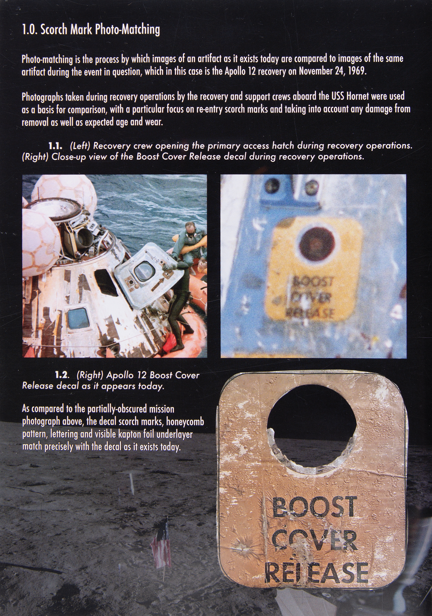 Lot #4163 Apollo 12 Flown 'Boost Cover Release' Hatch Label from the Command Module Yankee Clipper - Image 5