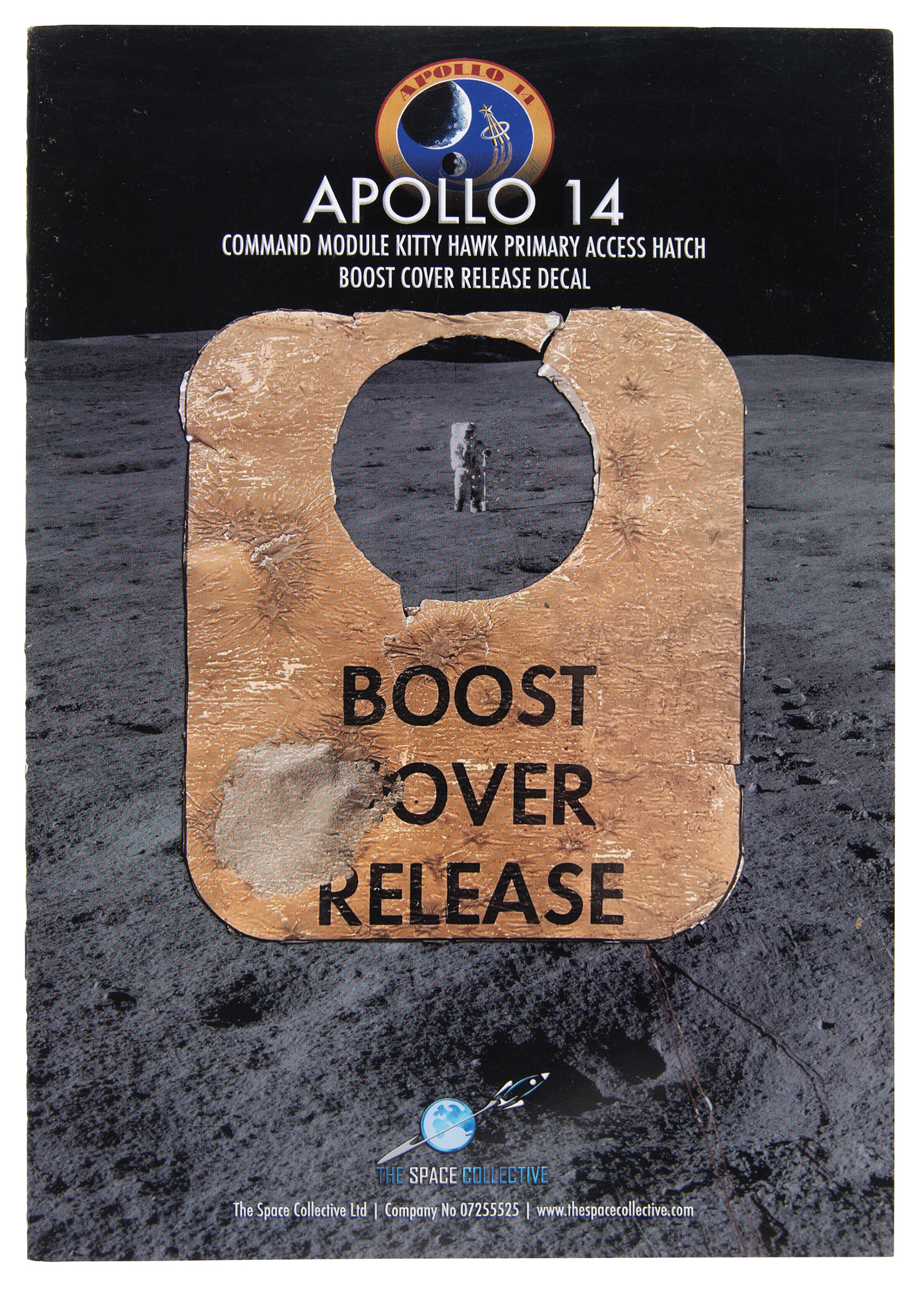Lot #4244 Apollo 14 Flown 'Boost Cover Release' Hatch Label from the Command Module Kitty Hawk - Image 4