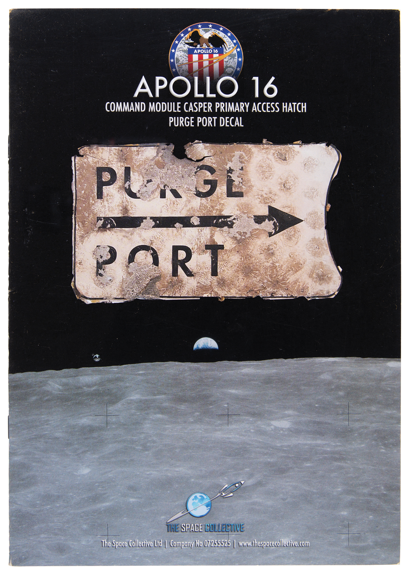 Lot #4275 Apollo 16 Flown 'Purge Port' Hatch Label from the Command Module Casper - Image 4