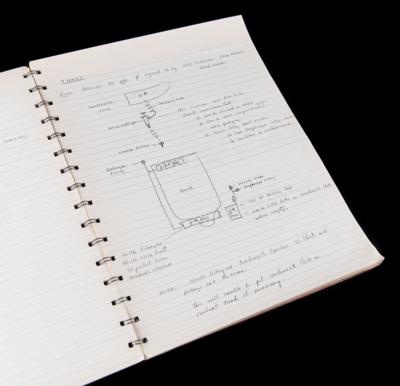 Lot #4005 Gordon Cooper’s Mercury-Atlas 9 Notebook - Over 20 Pages of Handwritten Notes and Sketches for the Faith 7 Capsule - Image 1