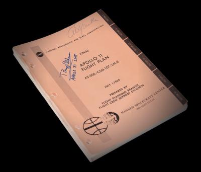 Lot #4096 Apollo 11 Mission Control-Used Flight Plan Signed Twice by Buzz Aldrin - Image 1