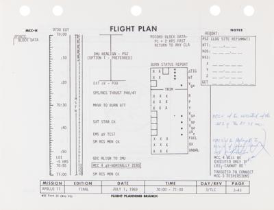 Lot #4096 Apollo 11 Mission Control-Used Flight Plan Signed Twice by Buzz Aldrin - Image 6