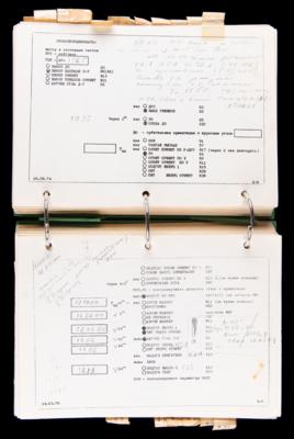 Lot #4407 Alexei Leonov's Apollo-Soyuz Flown and Extensively Annotated Commander's Logbook - Image 11