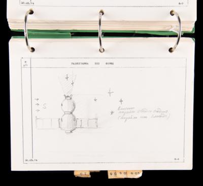 Lot #4407 Alexei Leonov's Apollo-Soyuz Flown and Extensively Annotated Commander's Logbook - Image 2