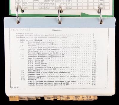 Lot #4407 Alexei Leonov's Apollo-Soyuz Flown and Extensively Annotated Commander's Logbook - Image 5