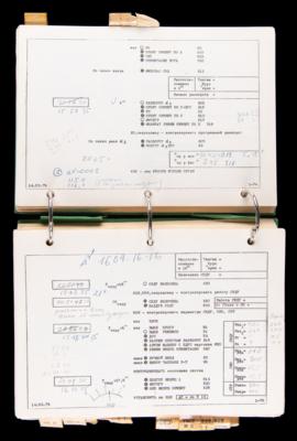 Lot #4407 Alexei Leonov's Apollo-Soyuz Flown and Extensively Annotated Commander's Logbook - Image 7