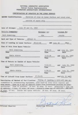 Lot #4095 Apollo 11 Official NAA/FAI ‘Manned Spacecraft Records’ Report Booklet - One of Three Issued by the United States - Image 10