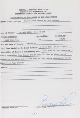Lot #4095 Apollo 11 Official NAA/FAI ‘Manned Spacecraft Records’ Report Booklet - One of Three Issued by the United States - Image 11