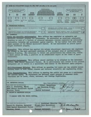 Lot #4120 Neil Armstrong and Deke Slayton Signed Document - Grading Future Gemini 12 and Apollo 11 Astronaut Buzz Aldrin - Image 1