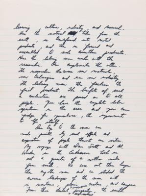 Lot #4259 Jim Irwin Handwritten 'Labor Day' Speech from the Apollo 15 Post-Flight Tour - Image 3