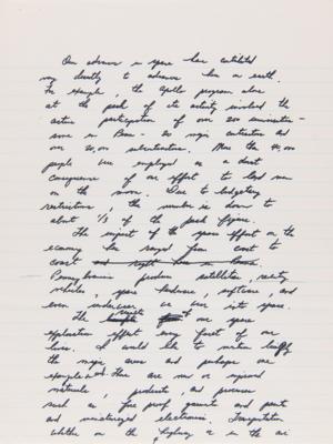 Lot #4259 Jim Irwin Handwritten 'Labor Day' Speech from the Apollo 15 Post-Flight Tour - Image 5