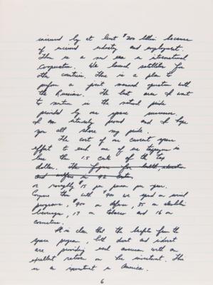 Lot #4259 Jim Irwin Handwritten 'Labor Day' Speech from the Apollo 15 Post-Flight Tour - Image 7