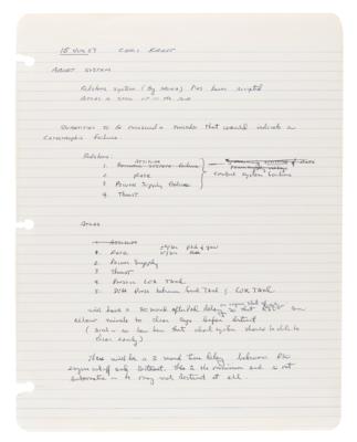 Lot #4006 Gordon Cooper Handwritten Meeting Notes with Chris Kraft on Mercury Rocket Abort System - Image 1