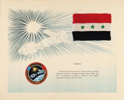 Lot #4367 Stuart A. Roosa's Iraqi Flag from the Apollo-Soyuz Test Project (Attested as Flown by Roosa's Daughter) - Image 1