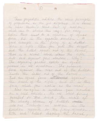 Lot #4355 Wernher von Braun Handwritten Manuscript on Rocket Propulsion and Atomic Energy - Image 1