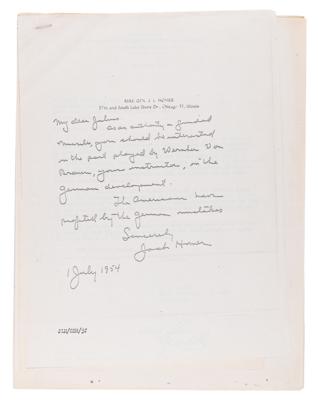 Lot #4358 [Wernher von Braun] Congratulatory Letter from U.S. Army Major General Julius Klein on the Recent Apollo 11 Mission - Image 2