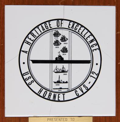 Lot #4215 Richard Gordon's Apollo 12 USS Hornet Recovery Ship Plaque - Image 2
