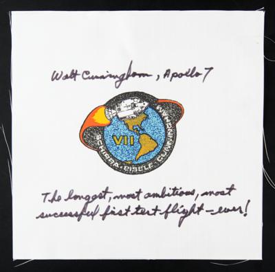 Lot #4063 Walt Cunningham Signed Apollo 7 Beta Patch - Image 1
