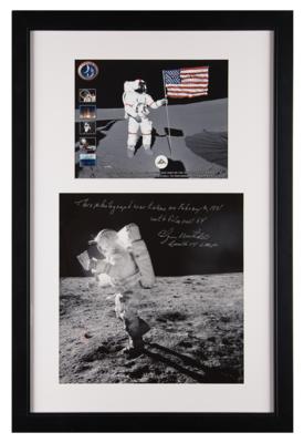 Lot #4247 Edgar Mitchell Signed Photograph and Apollo 14 Film Swatch [Attested as Flown] - Image 1