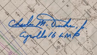 Lot #4289 Charlie Duke (2) Signed Apollo 16 Charts - Image 2