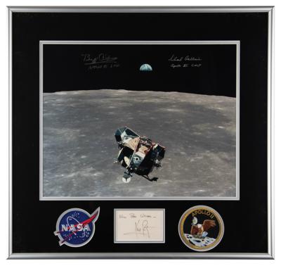 Lot #4123 Apollo 11: Neil Armstrong Signature with Buzz Aldrin and Michael Collins Signed Photograph - Image 1