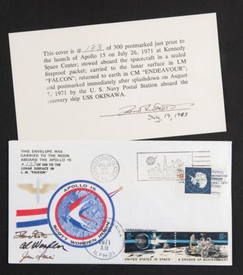 Lot #4266 Apollo 15 Lunar Surface-Flown Sieger Crew-Owned Cover - Image 2