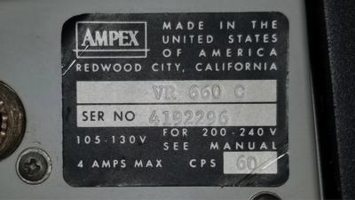 Lot #4327 Apollo-era Ampex VR-660C Video Recorder - Image 11
