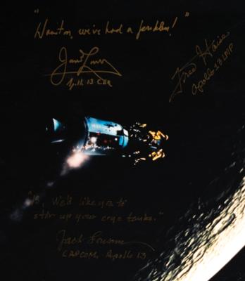 Lot #4240 James Lovell, Fred Haise, and Jack Lousma Signed Photographic Print - Image 2