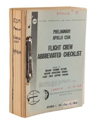 Lot #4067 Apollo 8 Preliminary CSM Flight Crew Abbreviated Checklist - Image 1
