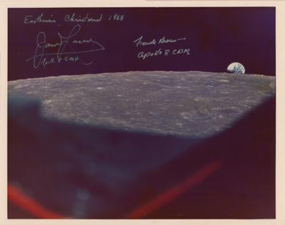 Lot #4079 James Lovell and Frank Borman Signed 'Earthrise' NASA Photograph - Image 1