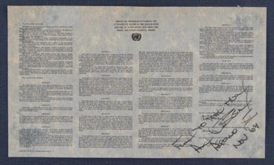 Lot #4161 Apollo 12 Display with (2) Flown Artifacts - American Flag and UN Space Treaty - Image 3
