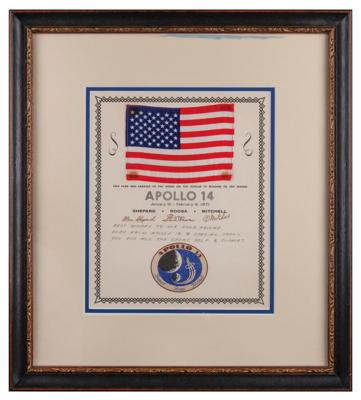 Lot #4242 Apollo 14 Flown Flag with Crew-Signed Certificate - Image 4