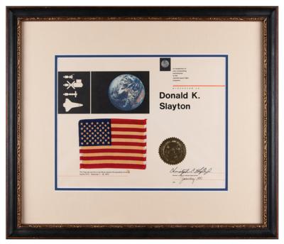 Lot #4304 Deke Slayton's Apollo 17 Flown Flag - Image 3