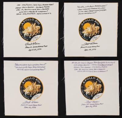 Lot #4237 Fred Haise (4) Signed Apollo 13 Beta Patches - Image 1