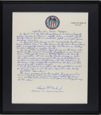 Lot #4281 Charlie Duke Autograph Manuscript Signed - 'Reflections of a Lunar Voyager' - Image 3