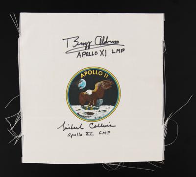 Lot #4132 Buzz Aldrin and Michael Collins Signed Apollo 11 Beta Patch - Image 1