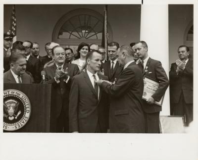 Lot #4026 Edward H. White II's NASA Exceptional Service Medal Certificate, Awarded by LBJ - Image 3