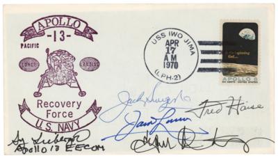 Lot #4221 Apollo 13 Crew-Signed Recovery Cover - Image 1