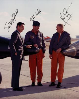 Lot #4431 Neil Armstrong, Scott Crossfield, and Bob White Signed Photograph - Image 1