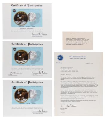 Lot #4150 Apollo 11 (2) Certificates of Participation Samples - Image 1