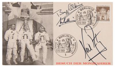 Lot #4104 Apollo 11 Signed German Commemorative Cover - Image 1