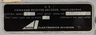Lot #4440 NASA Lewis Research Center Vehicleborne Command Receiver Decoder - Image 3
