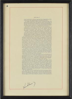 Lot #44 John F. Kennedy Signed Peace Corps Act Page, Presented to Bill Moyers - Image 1