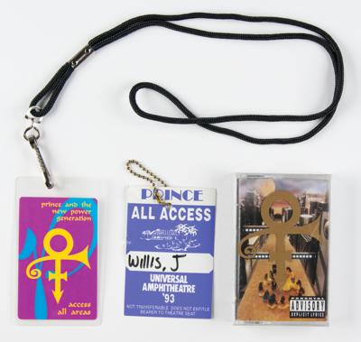 Lot #689 Prince 'Love Symbol' Cassette Tape and Tour Passes - Image 1