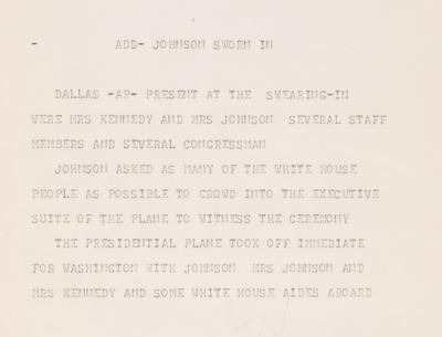 Lot #208 Kennedy Assassination: Dow Jones Ticker Tape from November 22, 1963 - Image 2