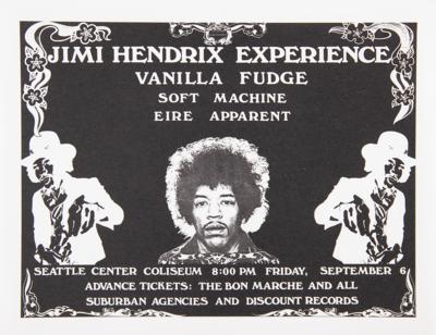 Lot #667 Jimi Hendrix Experience 1968 Seattle Center Coliseum Handbill - Image 1